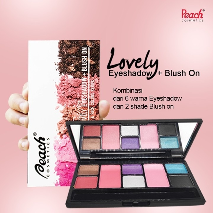 PEACH Cosmetics Lovely Eyeshadow dan Blush On - Paket 2in1 Eye shadow Blusher