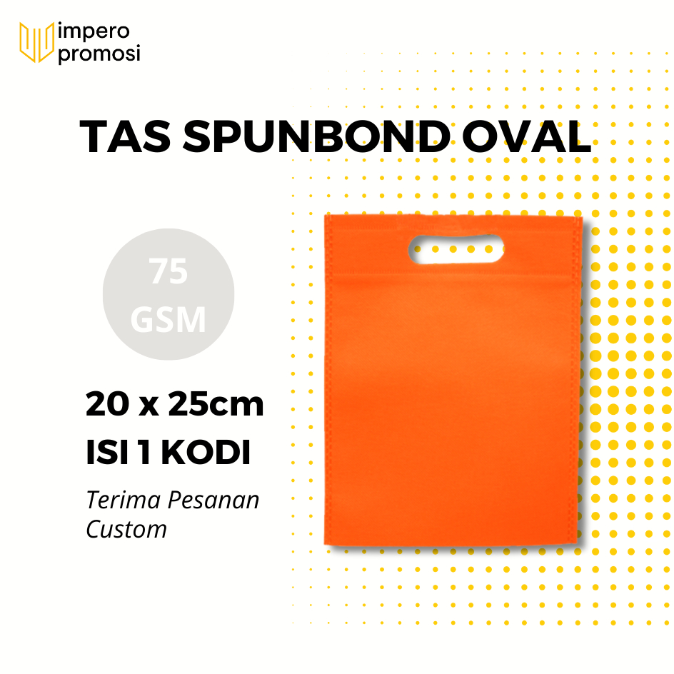 

Impero - GOODIE BAG OVAL SPUNBOND 20X25 MURAH HARGA SATUAN Warna Orange