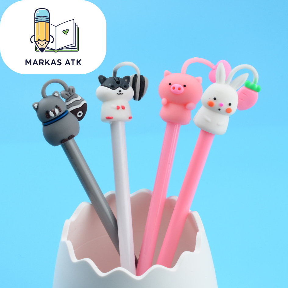 

Pulpen Gel Karakter Lucu Hewan Tumbuhan Tinta Hitam Pena Bolpen Binatang Kucing Kaktus Bunga Unik ATK Sekolah Souvenir Kado Murah COD