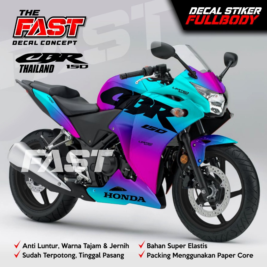 STICKER DECAL CBR 150R THAILAND FULL BODY MOTIF BUNGLON STRIPING DECAL CBR 150R THAILAND