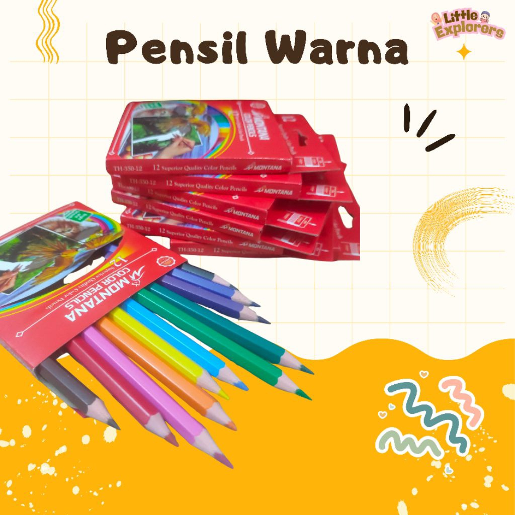 

Pensil Warna 1 Set 12 Warna Pendek | Pensil Warna Montana