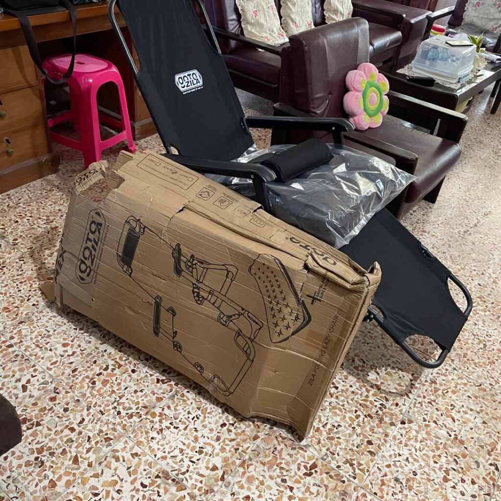 Kursi Malas Kursi Santai Ranjang Kursi Malas Lipat Warna Hitam