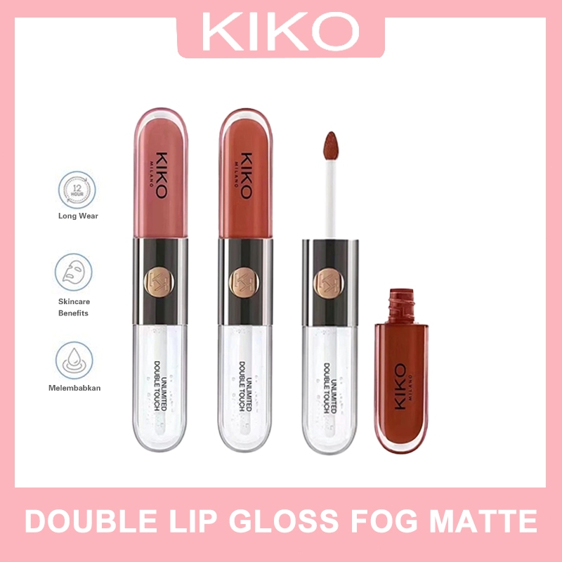 KIKO Milano Minshzee Double Lip Gloss Fog Matte 2in1 Double Touch Lipstick/kiko double lip glaze/Kik