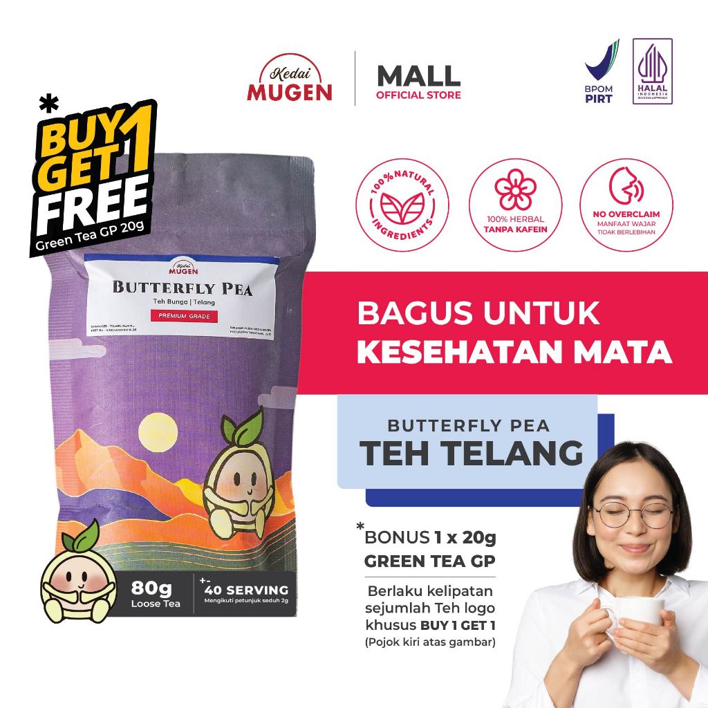 

Teh Bunga Telang Kering/ Dried Butterfly Pea Tea Kedai Mugen 80g