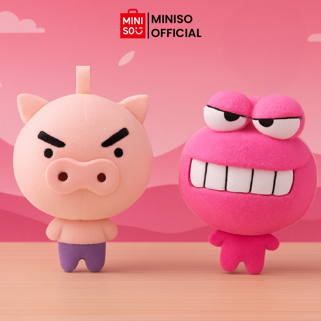 Miniso x Crayon Shinchan Collection Chubby Plush Toy Surprise Bag Boneka Blind box lucu Karakter Cra