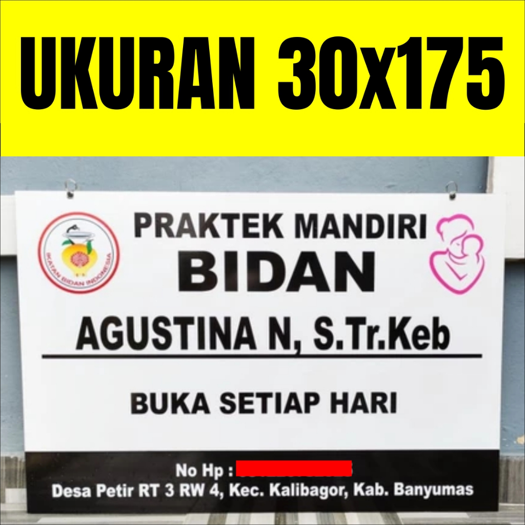 

Papan Nama Acrylic 30x175 Papan Nama Dokter Plang Bidan Praktek Sekolah Sign Label 30*175 Akrilik