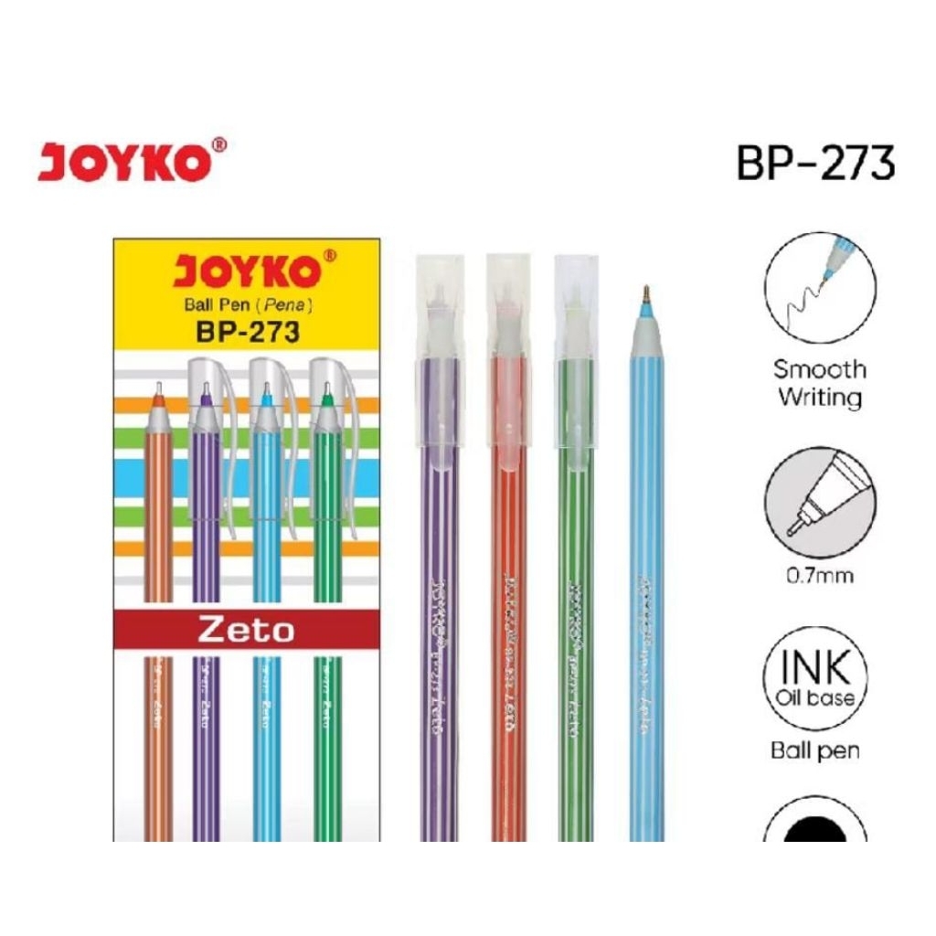 

Ball pen Pulpen Pena Joyko BP-273 Zeto 1 Box 12 Pics 0.7 mm