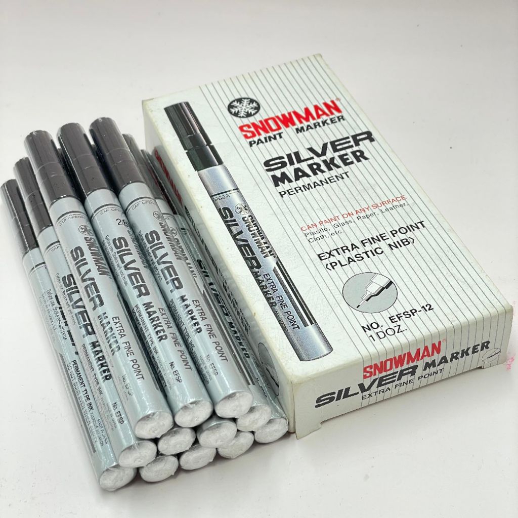 

SPIDOL SNOWMAN PAINT MARKER EXTRA FINE TIP WARNA SILVER ( EFSP-12 )