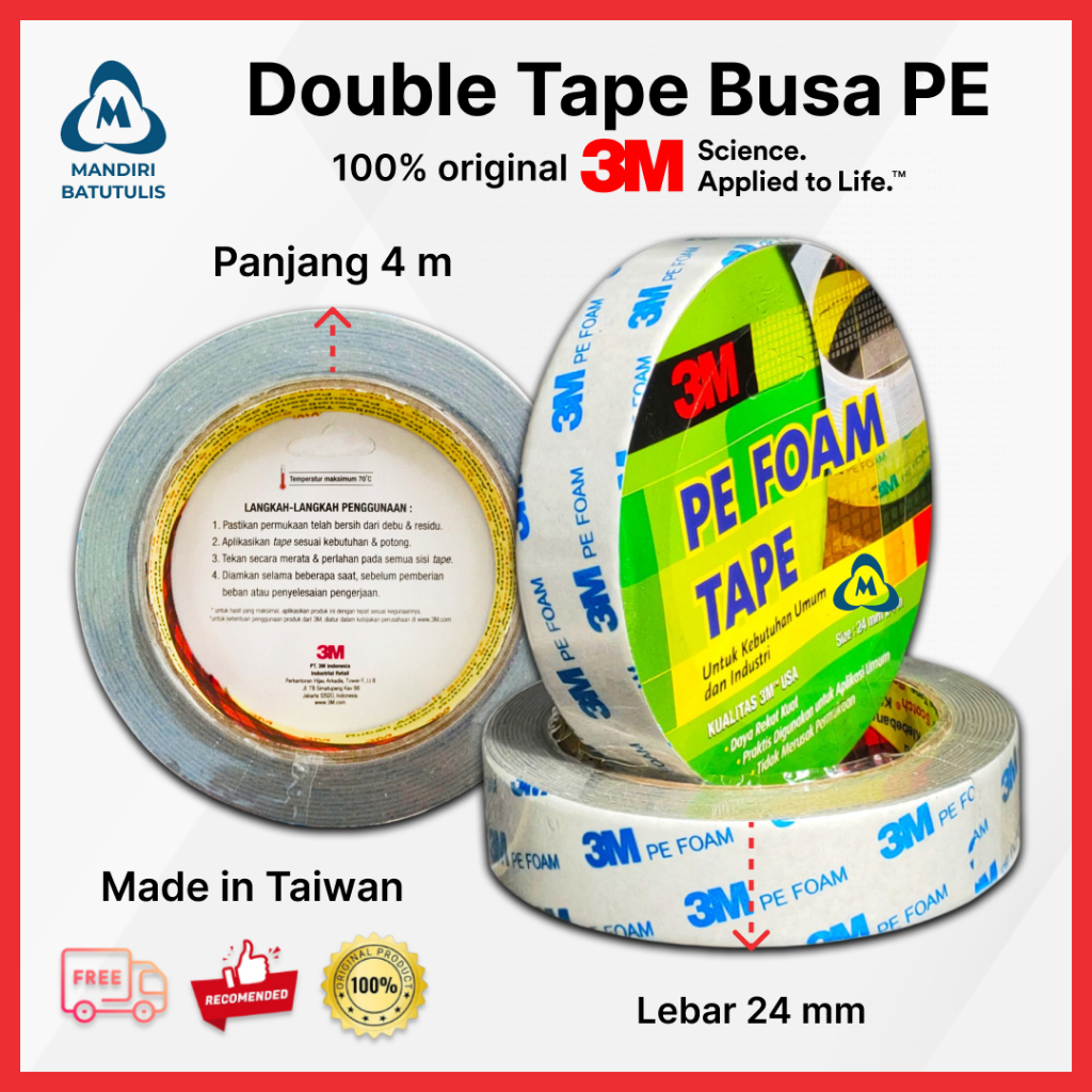 

Double Tape Busa PE 3M Original - Perekat Kuat Serbaguna - Foam Tape