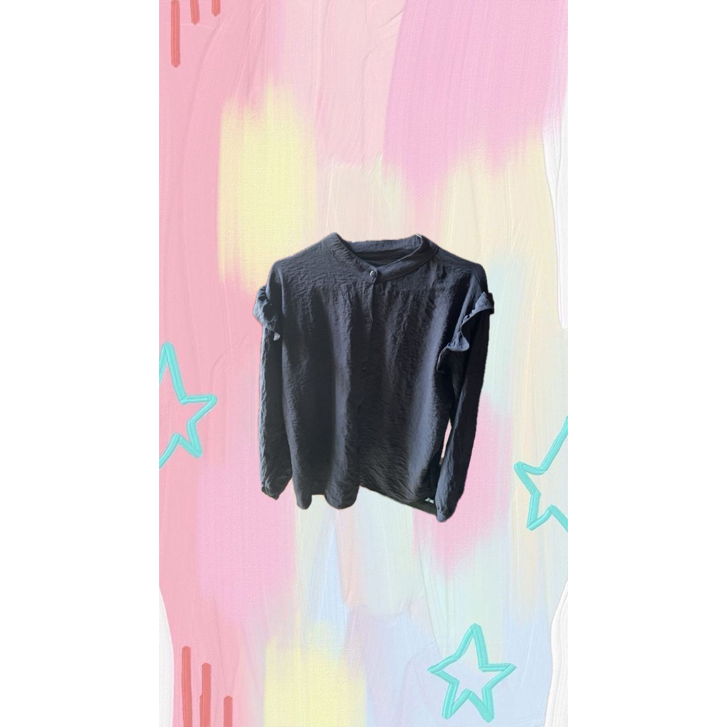 Blouse hitam polos