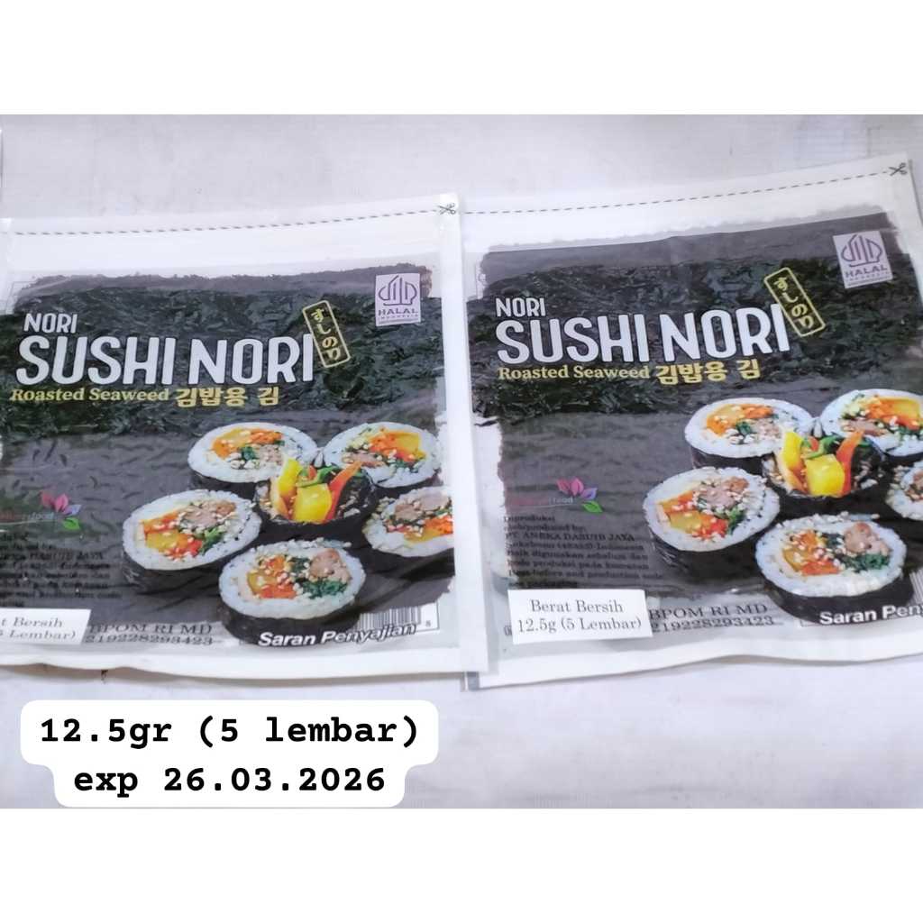 

Sushi Nori Roasted Seaweed Rumput Laut Sushi 5 &10 lembar Termurah