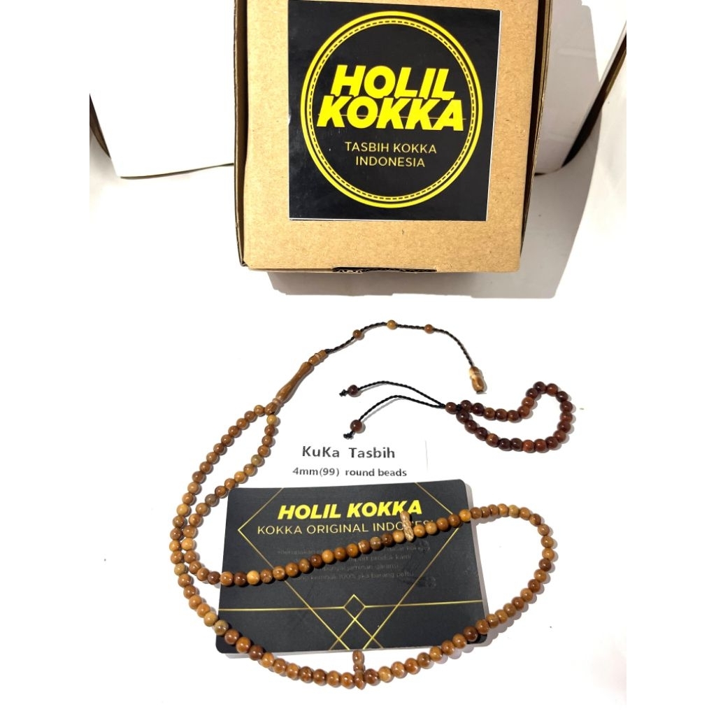 Tasbih Kokka Berkualitas Diameter 4MM Kaukah Asli 99Butir Original Tasbih Kokka