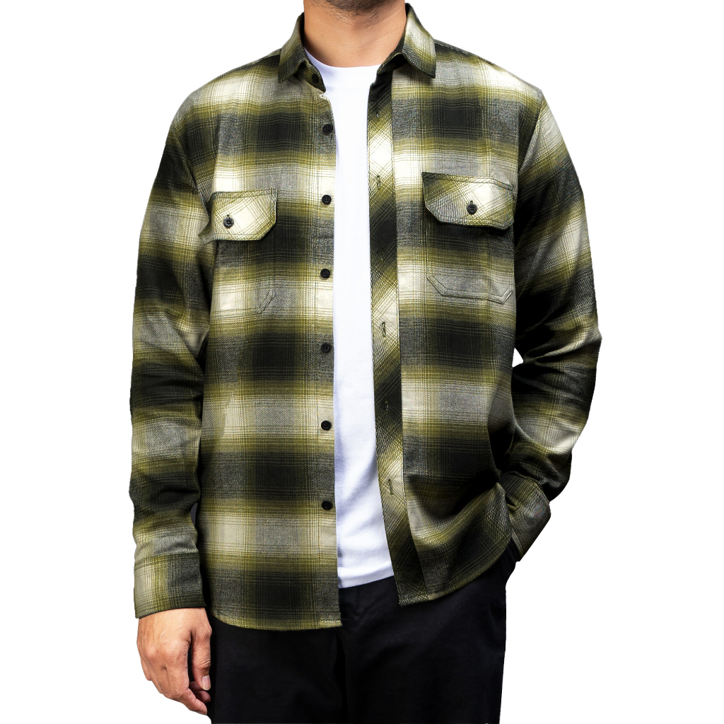 Gloaming Kemeja Flanel Veterano Panjang Mossvara Pria