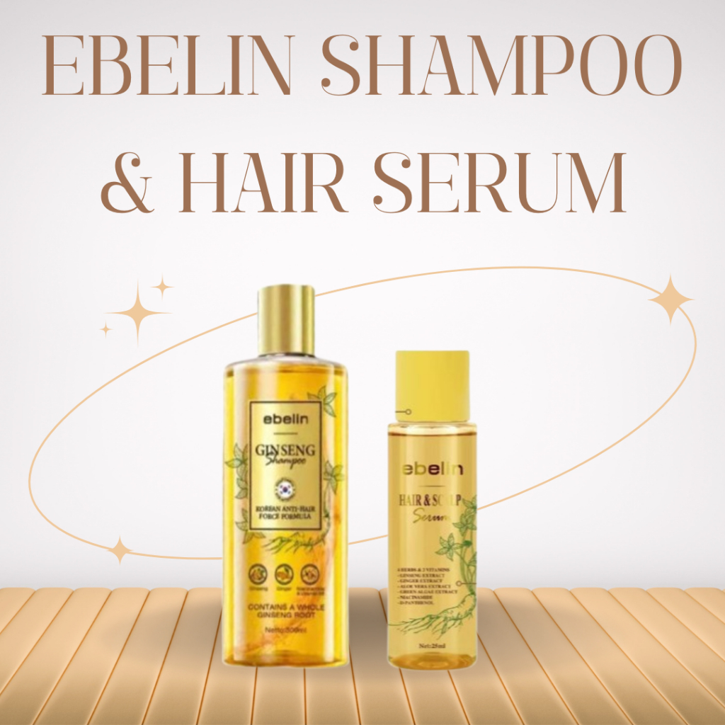 Shampo Ginseng + Hair Serum Ebelin – Anti Hair Fall & Treatment Rambut Rontok