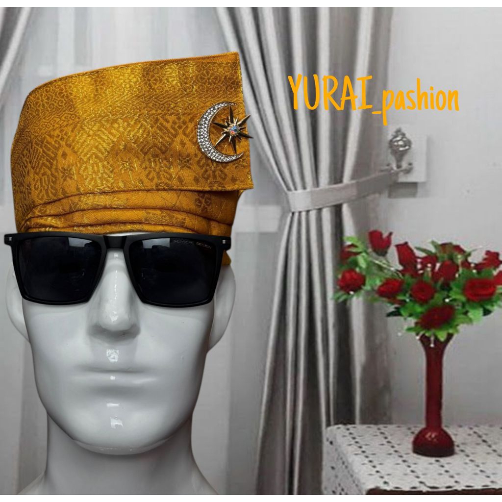 TANJAK/TENGKOLOK SONGKET PREMIUM ASLI MELAYU/IKAT KEPALA MELAYU