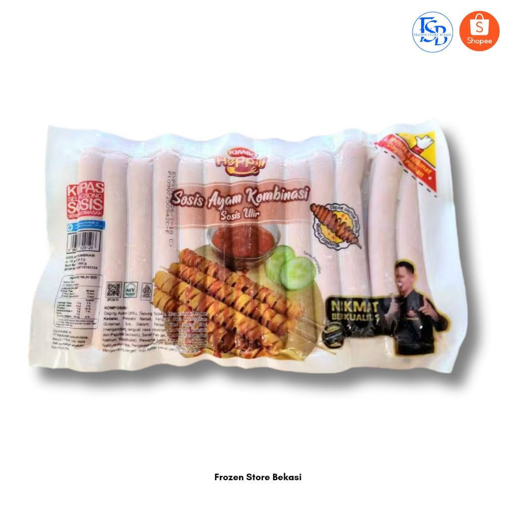 

KIMBO SOSIS AYAM KOMBINASI 1KG ( ISI 40 )
