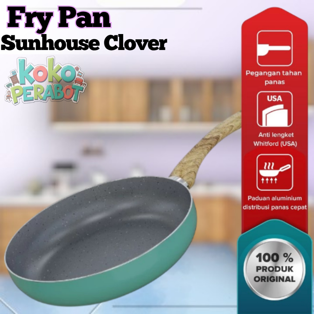 Sunhouse Clover Marble Fry Pan Wajan Anti Lengket Kode CL