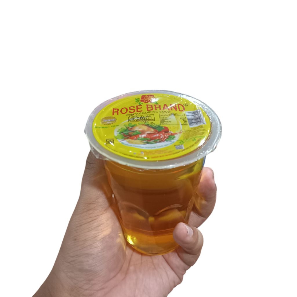 

Minyak Kemasan Gelas 200ml Merk Rose Brand Minyak Sawit