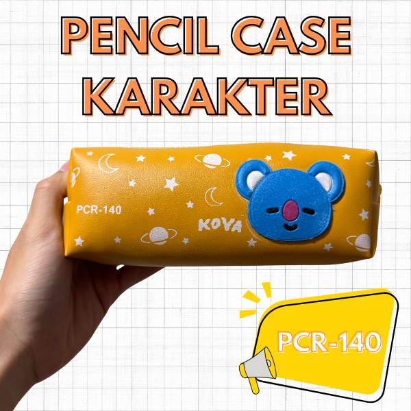 

(PCR 140 - 142) Pencil Case Bahan Kulit Sintetis, Dengan Desain Karakter Bahan Karet Timbul Yang Lucu