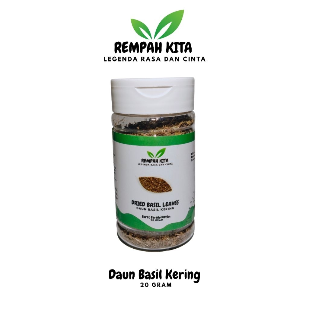 

REMPAH KITA - Daun Basil Kering / Dried Basil - Kemasan Botol 20 Gram