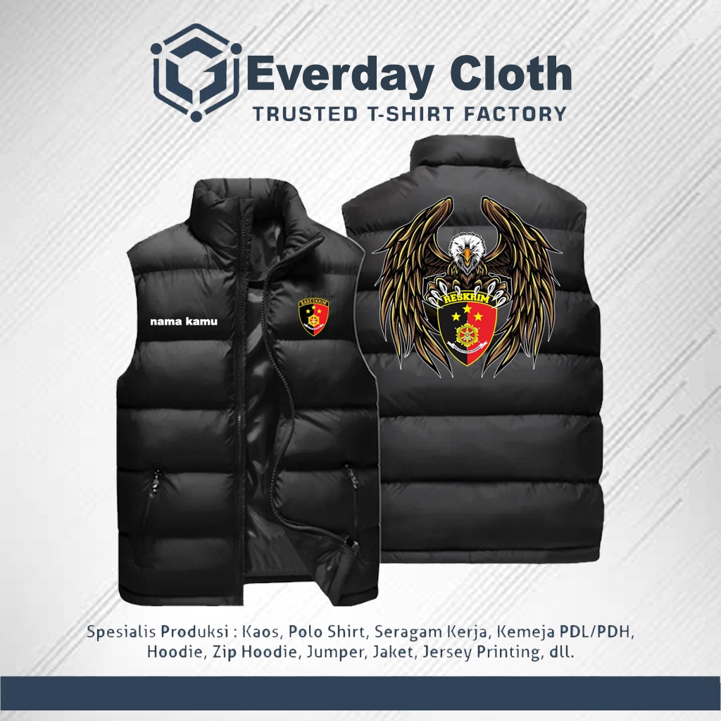 ROMPI VEST PRIA POLISI RESKRIM/JAKET GELEMBUNG MOTORAN KEREN
