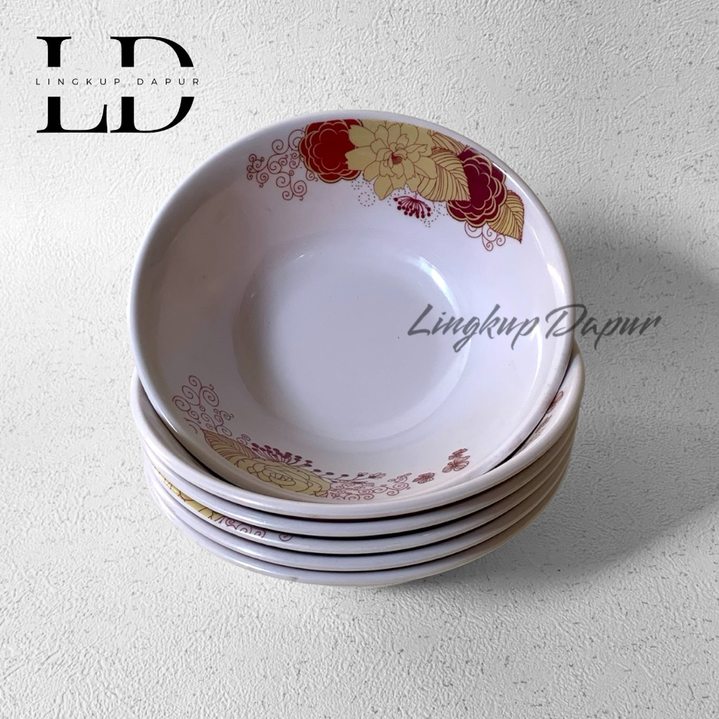(6 pcs / 1 lusin) MANGKOK MELAMINE 7 inch SINGASINGI / MANGKOK TEBAL TAHAN PANAS
