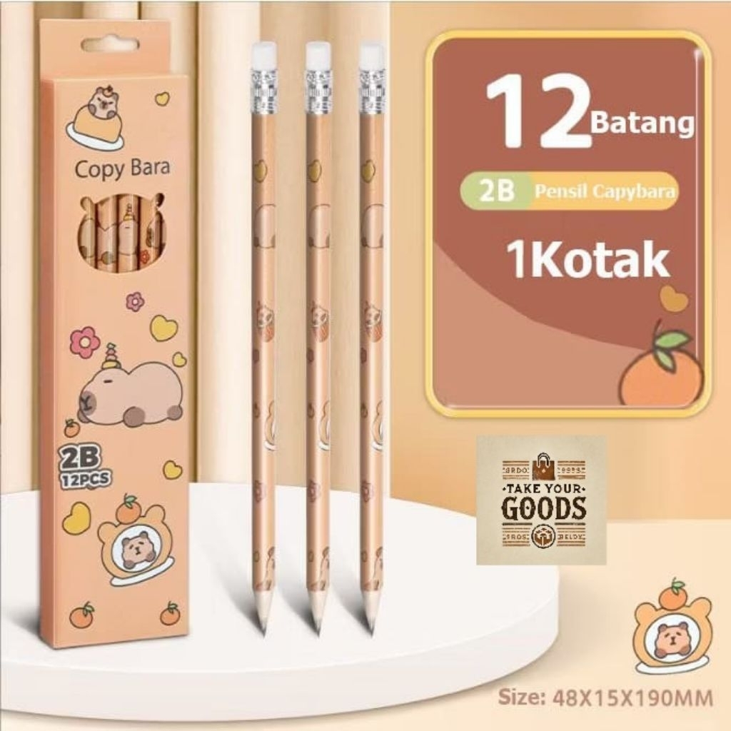 

PENSIL KAYU 2B CAPYBARA 1 BOX ISI 12pcs PENSIL CAPYBARA 2B LUCU UNIK 1 LUSIN