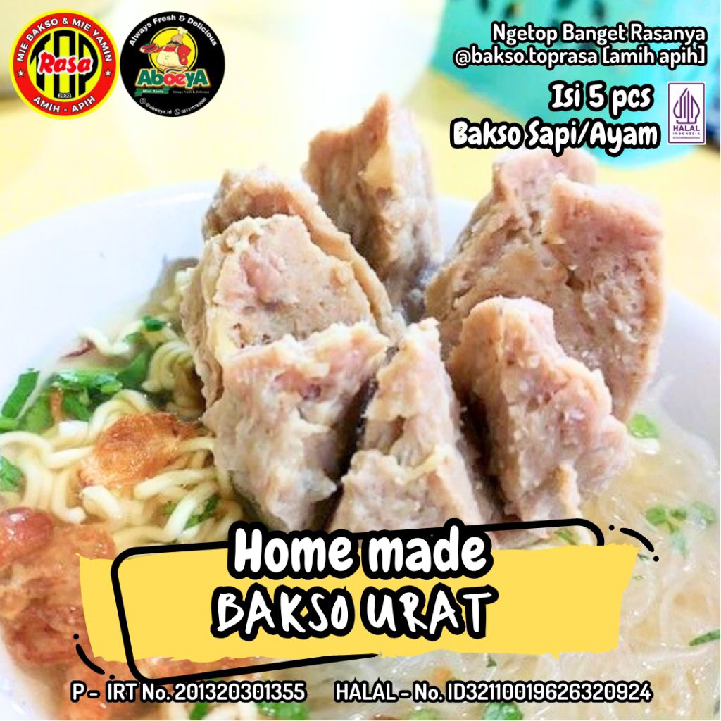 

Frozen Food | Bakso Urat Besar Isi 5pcs Bakso Daging Sapi Ayam Free Bumbu Kuah Kaldu