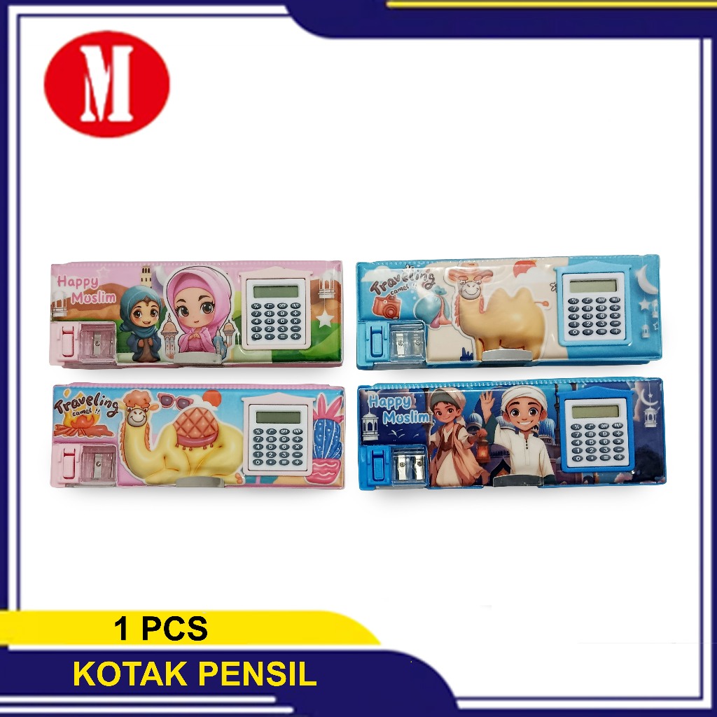 

Kotak Pensil Kalkulator Bahan Plastik motip MUSLIM RANDOM