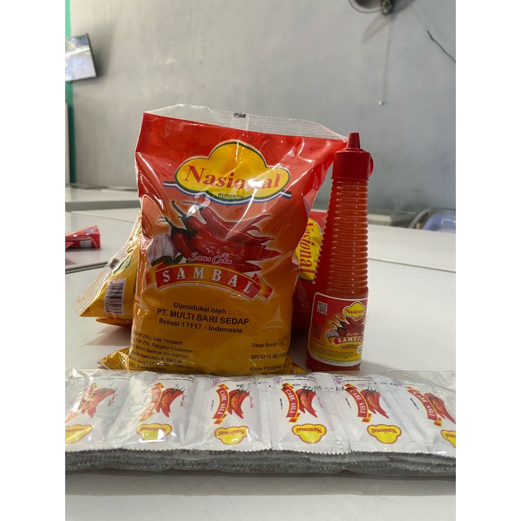 

Sambal Nasional Cabai asli (1kg , 130ml dan sachet 9gr)