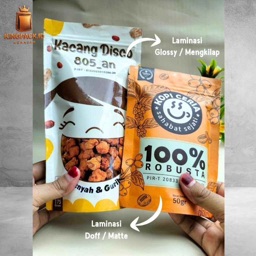 Cetak Kemasan Custom Standing Pouch Custom ZIPPER Gratis Desain