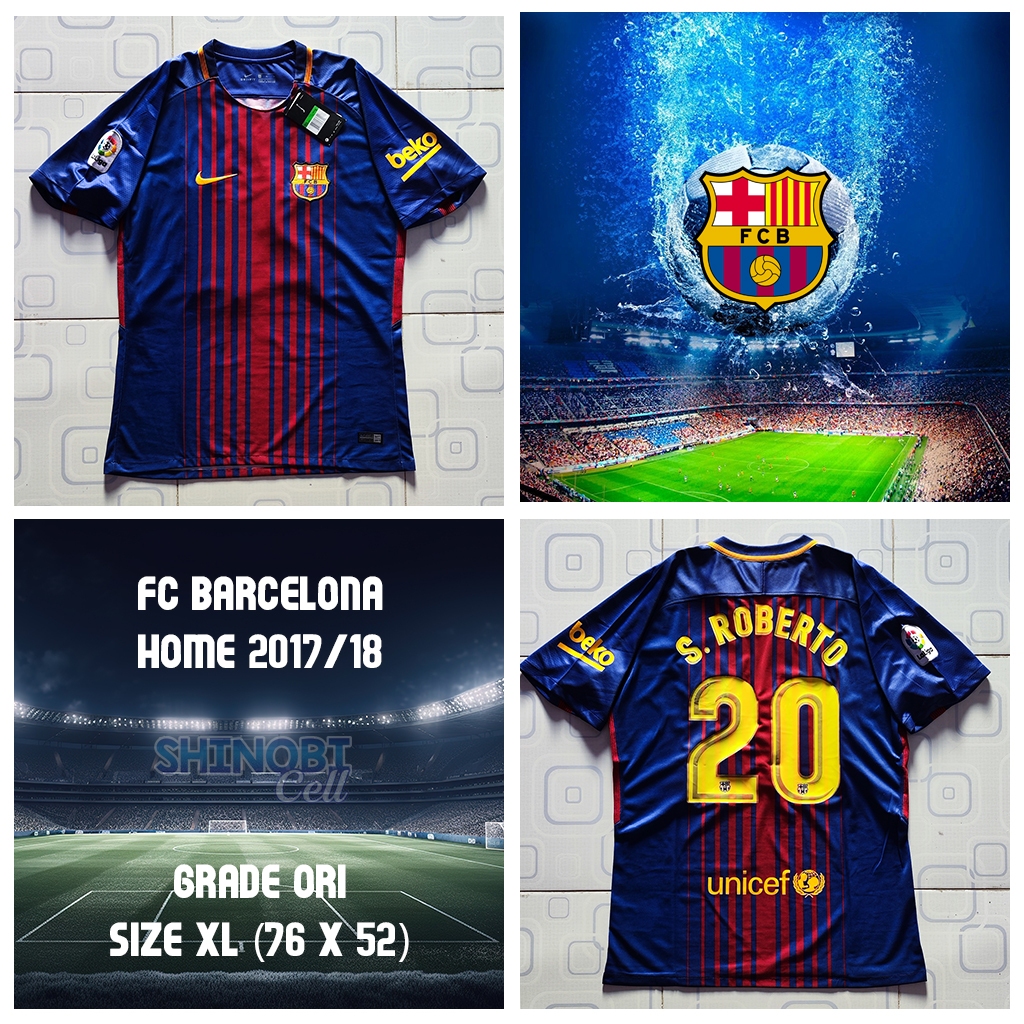 Jersey Barcelona Home 2017 / 18 Barca S. ROBERTO #20 Size XL
