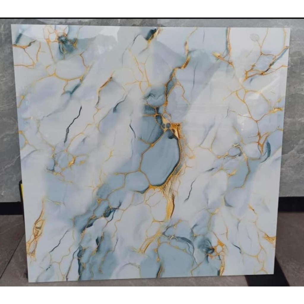 granit keramik lantai motif marmer blue 60x60 granit dinding mewah glosy kilap