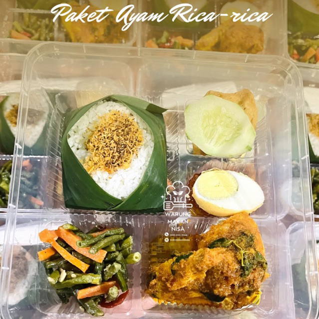 

Paket Nasi Box Thinwall Ayam Rica-Rica Lengkap