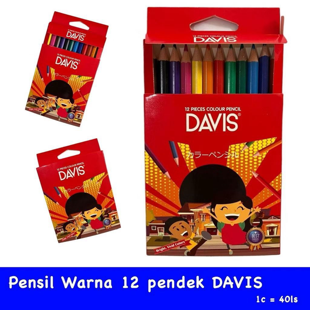 

Pensil Warna Pendek 12 Warna DAVIS