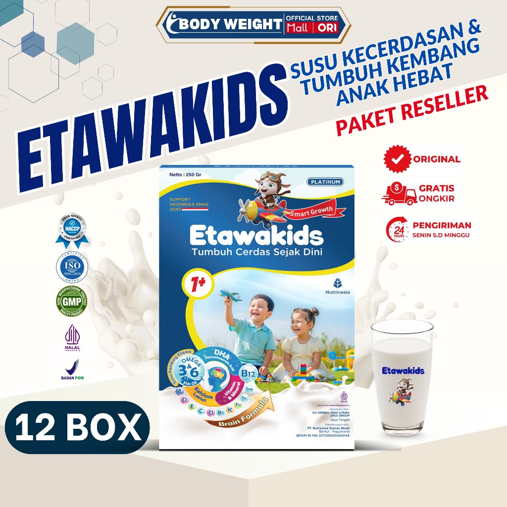 

Etawakids Platinum Susu Etawa Anak Kaya Vitamin & Mineral Sehat 12Box