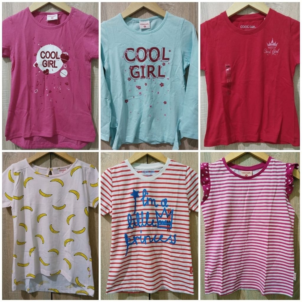 KAOS ANAK PEREMPUAN COOL GIRL  SIZE 6 sampai 12 THN