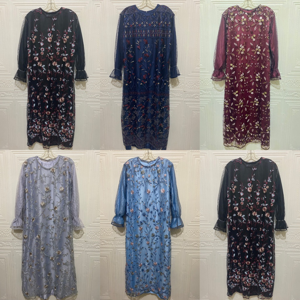 Dress garden mix tile / dress gardenia cantik / dress garden panjang