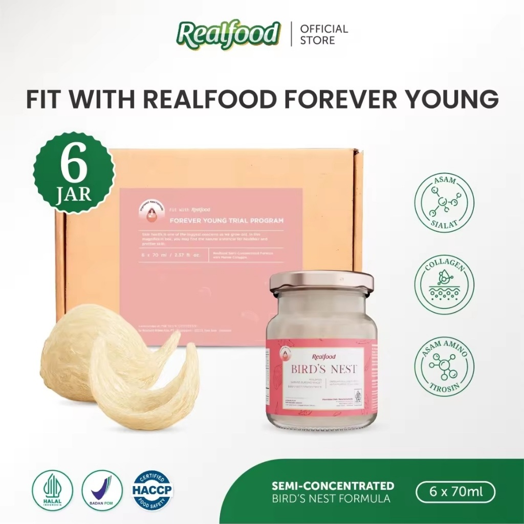

Realfood Trial Forever Young Minuman Sarang Burung Walet dengan Kolagen