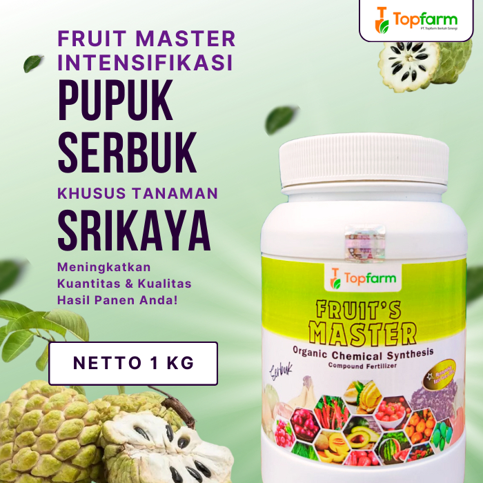 Pupuk Serbuk Topfarm / Pupuk Pembesar Buah Srikaya / Pupuk Srikaya Aagar Cepat Berbuah / Pupuk Boost