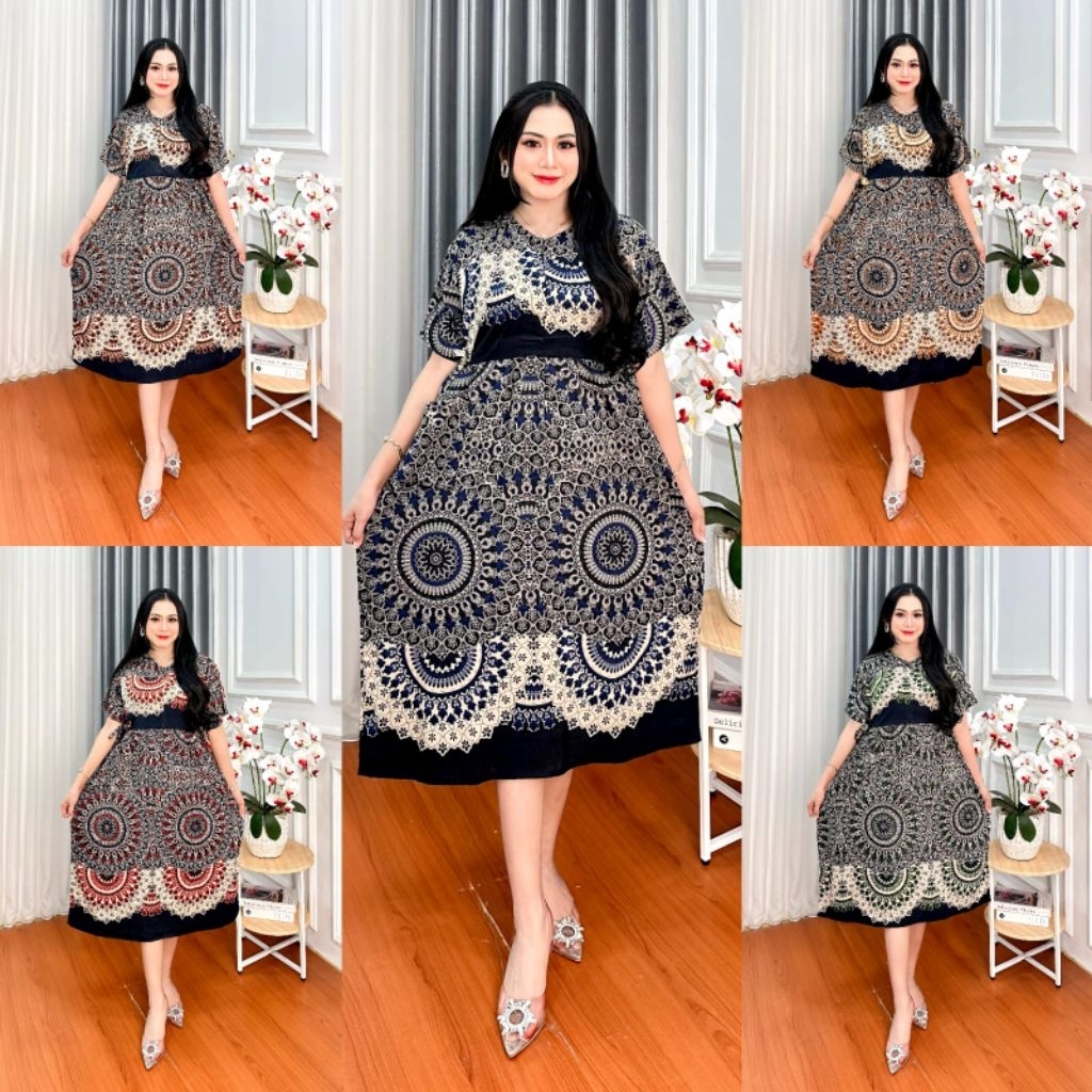 Daster jumbo Busui Daster Motif Rayon Premium | Daster lengan pendek Daster Ibu ibu