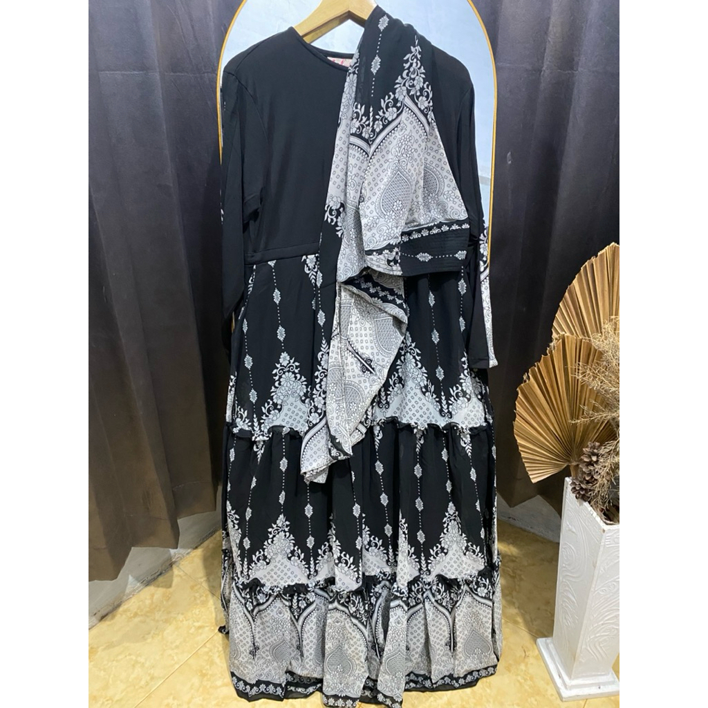 gamis set hijab abstrak