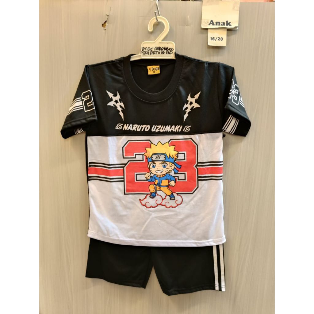 Setelan Kaos Anak Usia 3-10 Tahun Gambar Naruto Uzumaki 23