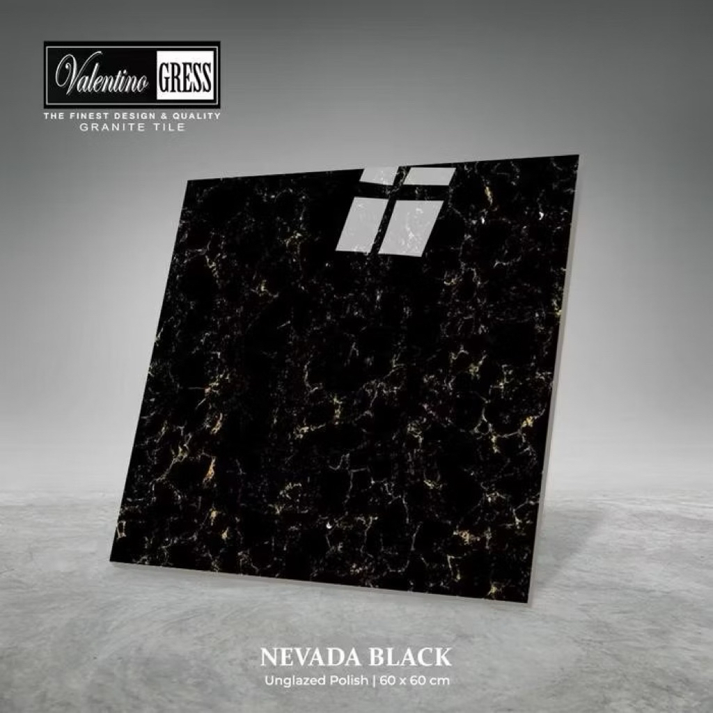 Granit Valentino Gress 60x60 Nevada Black | Unglazed Polished