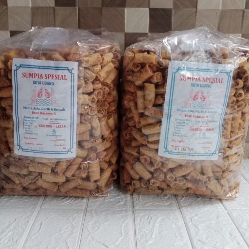 

Sumpia Pendek Abon Udang 1 Kg Cmg Snack Gurih,Renyah,Kriuk