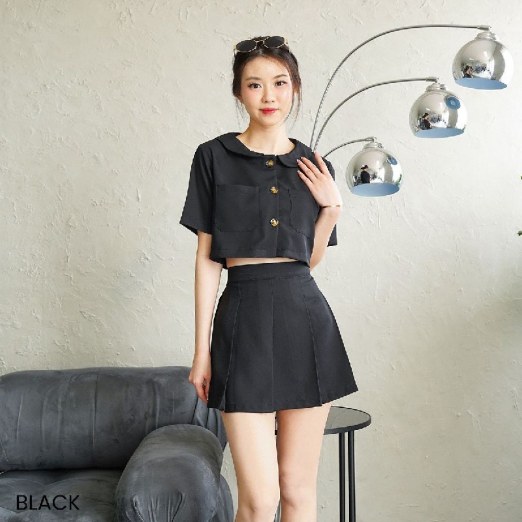 Setengah Rok Baju Wanita/One Set Lengan Pendek Firsya/One Set Wanita/Atasan + Bawahan