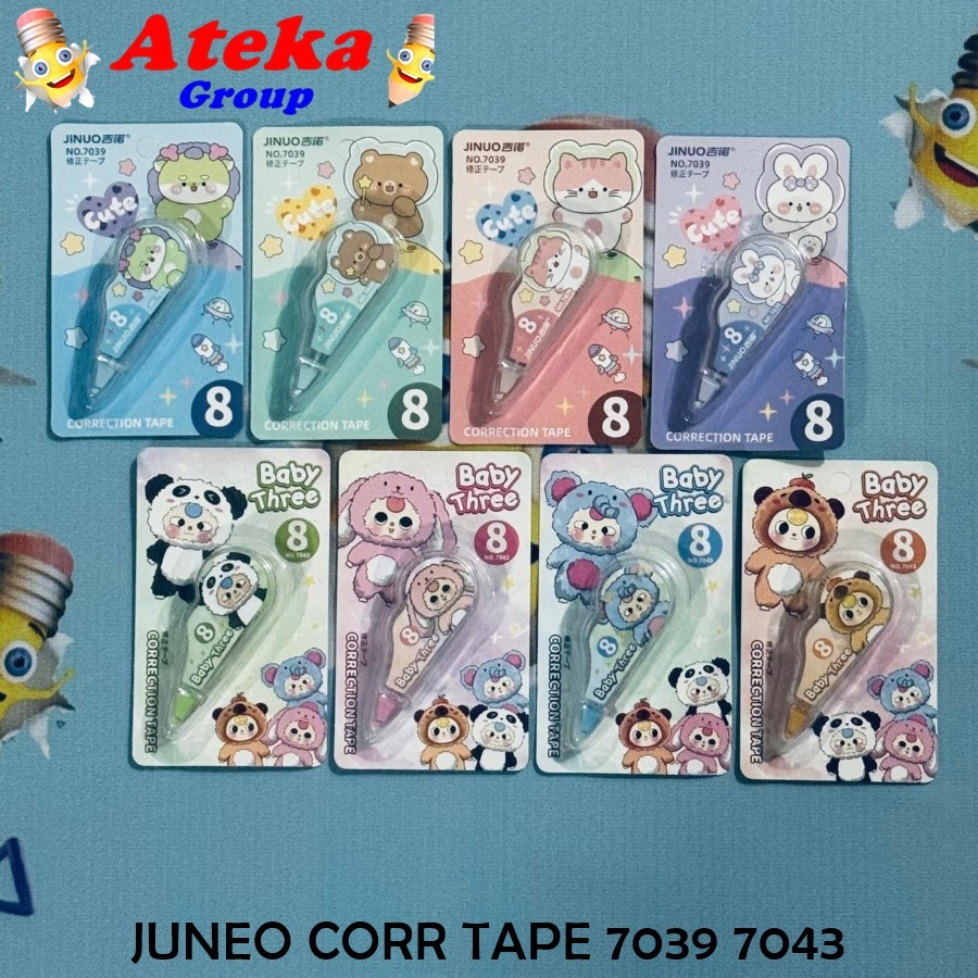

[1PCS] JINUO CORRECTION TAPE 7039 7043 CAT BABY THREE CUTE PITA KOREKSI