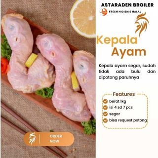 

Kepala ayam broiler isi 6 - 10 potong 1kg astaraden broiler