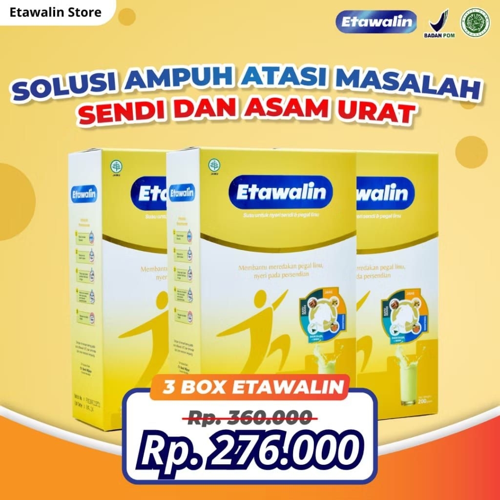 

3 box Etawalin - Susu Kambing Atasi Nyeri Sendi Sakit Lutut Dan Tulang Susu Anti Asam Urat