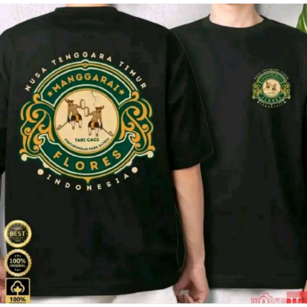Kaos T-shirt Nusa Tenggara Timur Flores Manggarai Desian Terbaru Kaos Distro Local Pride Pria Dan Wa